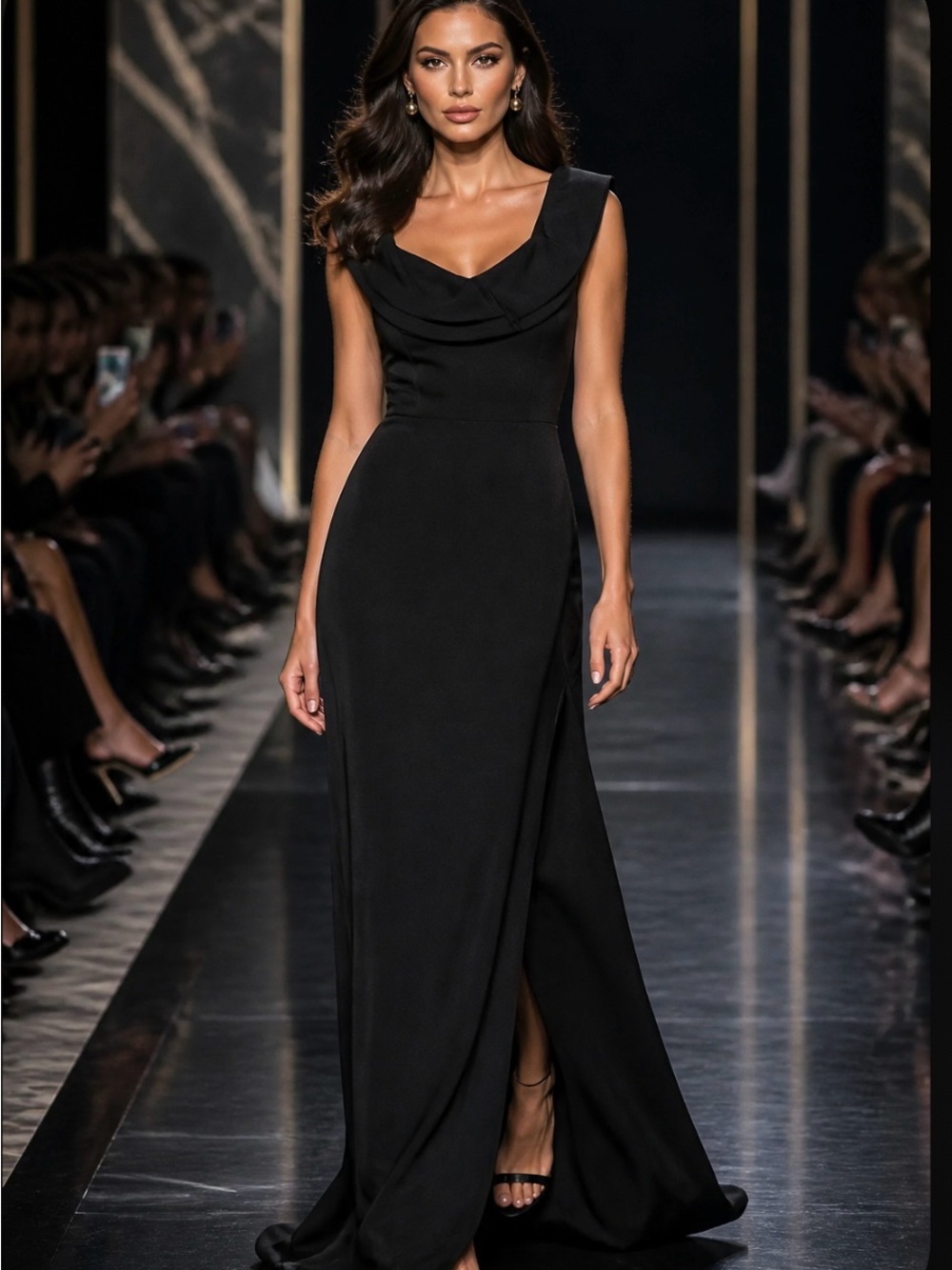 Windsor Black Sleeveless Cowl Neck Maxi Dress